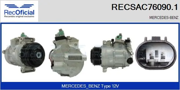 Compresseur, climatisation RECOFICIAL RECSAC76090.1