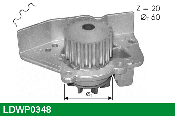 Pompe à eau, refroidissement du moteur LUCAS LDWP0348