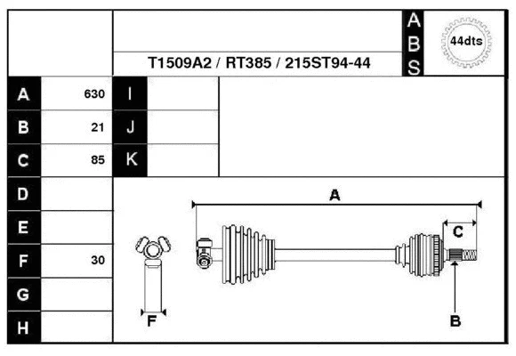 Arbre de transmission Technika 38215A2