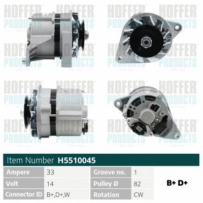 Alternateur HOFFER H5510045