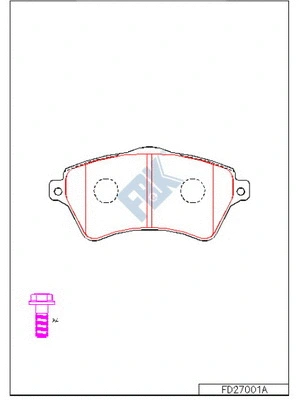 Kit de plaquettes de frein, frein à disque FBK FD27001A