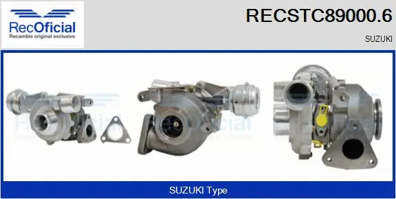 Turbocompresseur, suralimentation RECOFICIAL RECSTC89000.6