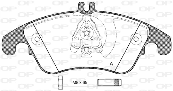 Kit de plaquettes de frein, frein à disque OPEN PARTS BPA1304.00