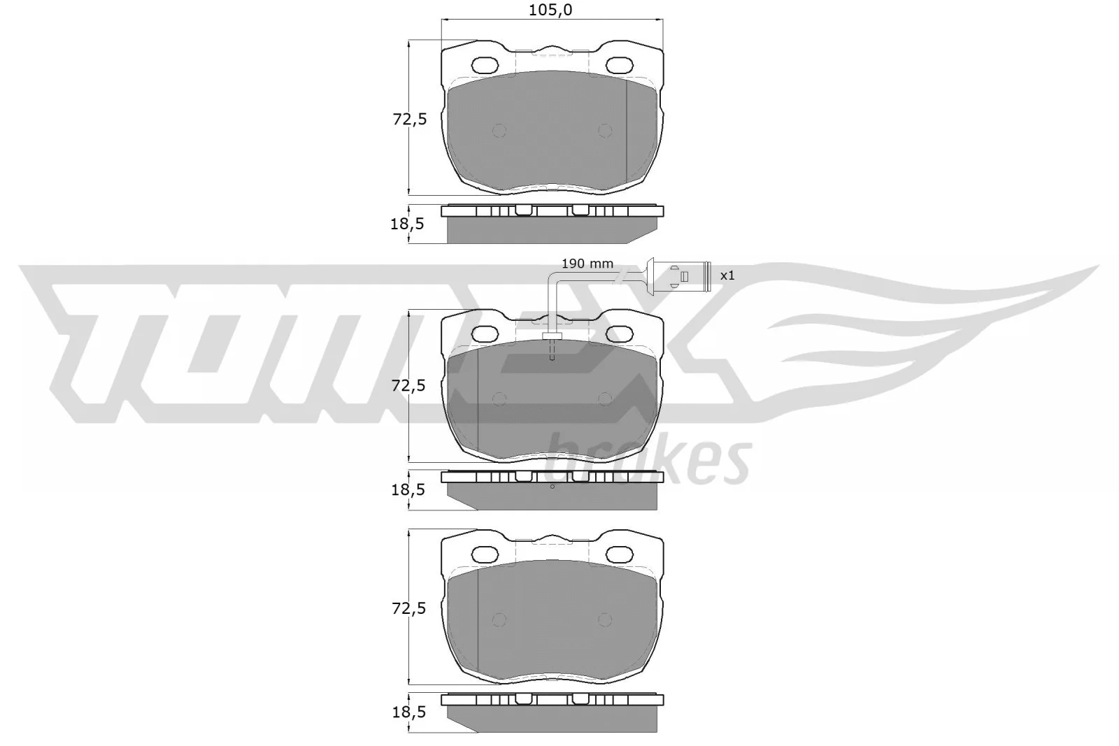 Kit de plaquettes de frein, frein à disque TOMEX Brakes TX 16-23