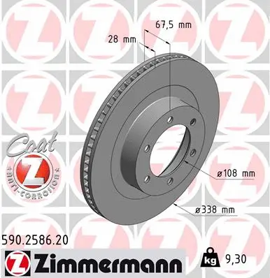 Disque de frein ZIMMERMANN 590.2586.20
