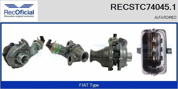 Turbocompresseur, suralimentation RECOFICIAL RECSTC74045.1