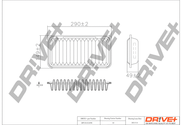 Filtre à air Dr!ve+ DP1110.10.0098