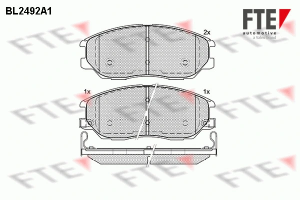 Kit de plaquettes de frein, frein à disque FTE 9010764