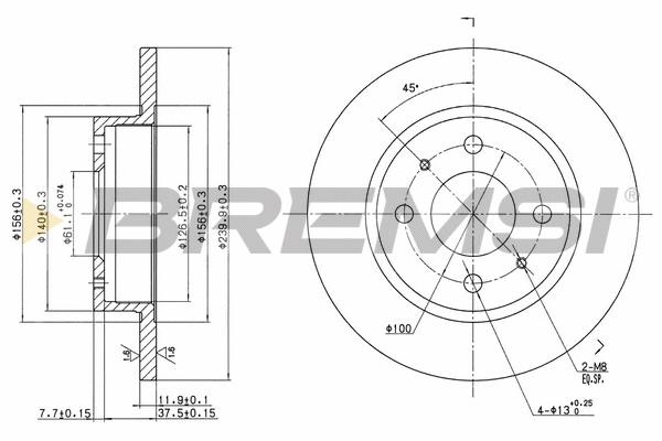 Disque de frein BREMSI CD6133S
