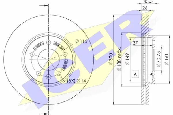 Disque de frein ICER 78BD1557-2