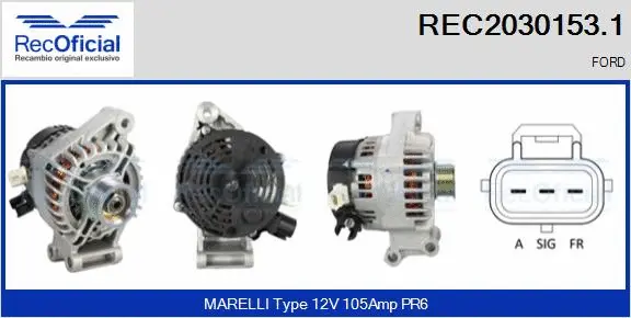 Alternateur RECOFICIAL REC2030153.1