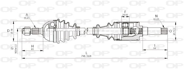 Arbre de transmission OPEN PARTS DRS6001.00