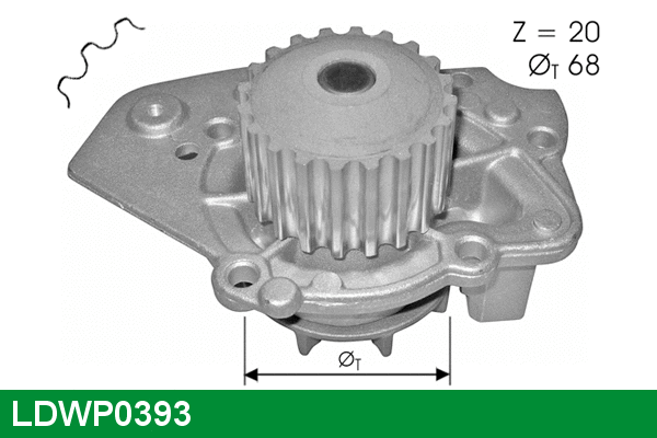Pompe à eau, refroidissement du moteur LUCAS LDWP0393
