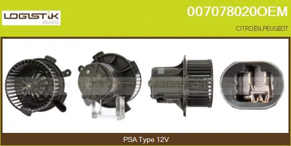 Pulseur d'air habitacle LGK 007078020OEM