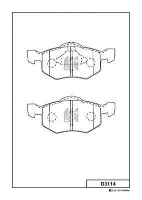 Kit de plaquettes de frein, frein à disque MK Kashiyama D3114