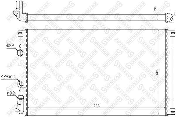 Radiateur, refroidissement du moteur STELLOX 10-26179-SX