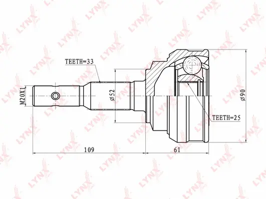 Jeu de joints, arbre de transmission LYNXAUTO CO-5902