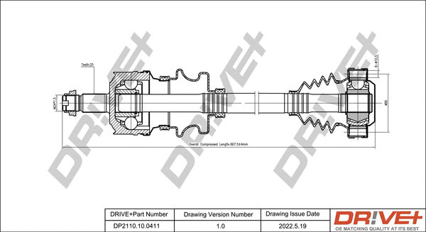 Arbre de transmission Dr!ve+ DP2110.10.0411