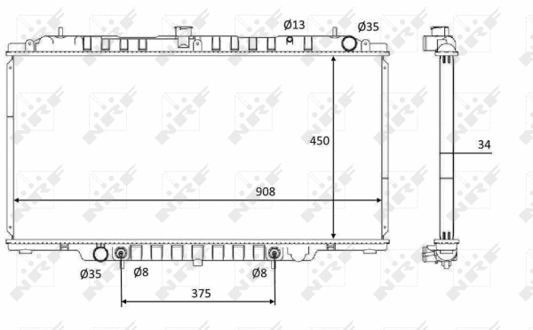 Radiateur, refroidissement du moteur NRF 58548