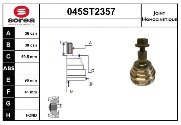Jeu de joints, arbre de transmission STARTCAR 045ST2357