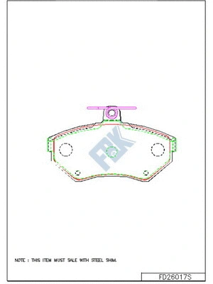 Kit de plaquettes de frein, frein à disque FBK FD26017S