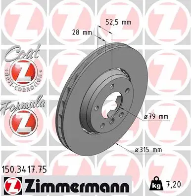 Disque de frein ZIMMERMANN 150.3417.75