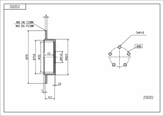 Disque de frein HART 250 202