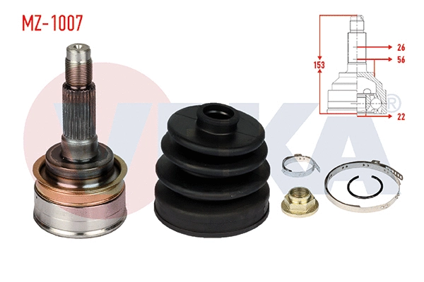 Jeu de joints, arbre de transmission VEKA MZ-1007