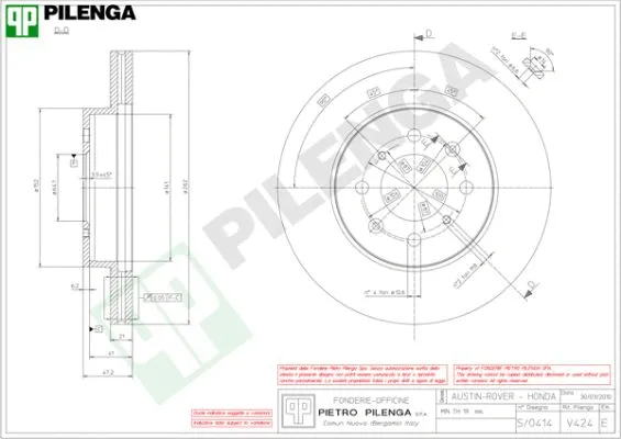 Disque de frein PILENGA V424