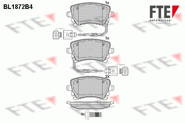 Kit de plaquettes de frein, frein à disque FTE 9010454