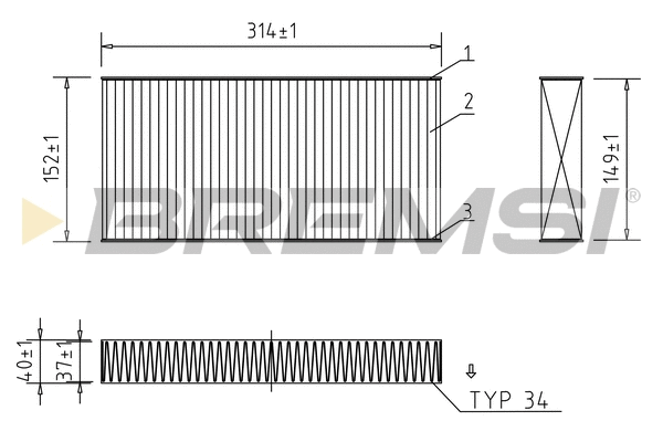 Filtre, air de l'habitacle BREMSI FC0997C