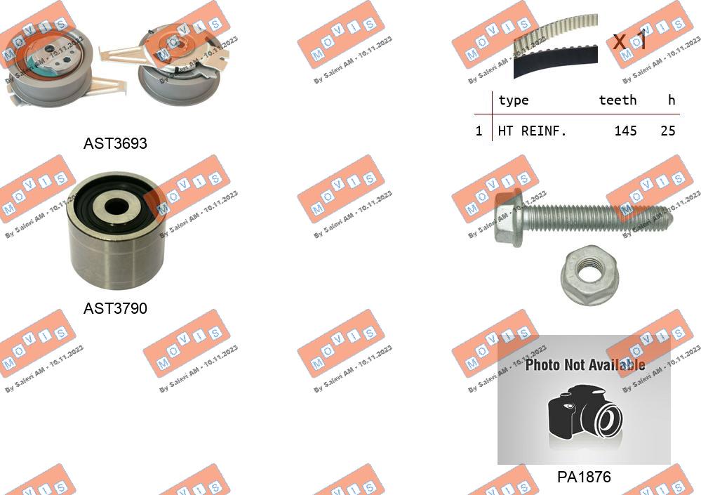 Pompe à eau + kit de courroie crantée MOVIS ASTK1181PA3