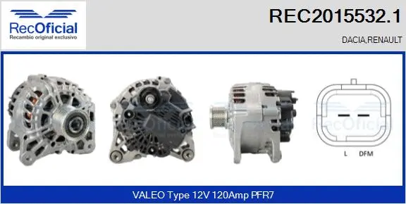 Alternateur RECOFICIAL REC2015532.1