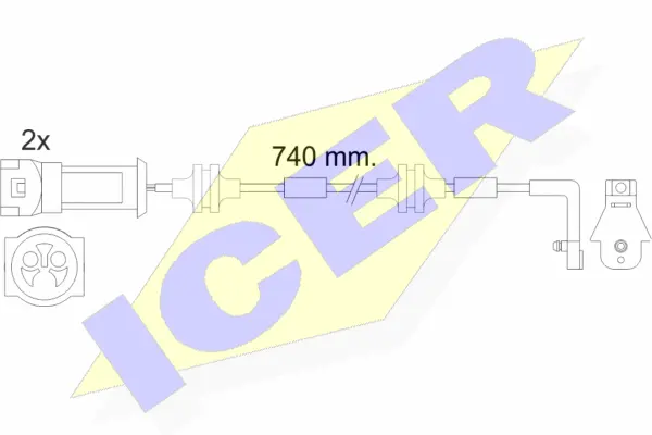 Contact d'avertissement, usure des plaquettes de frein ICER 610446 E C