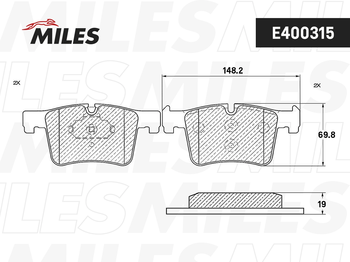 Kit de plaquettes de frein, frein à disque MILES E400315
