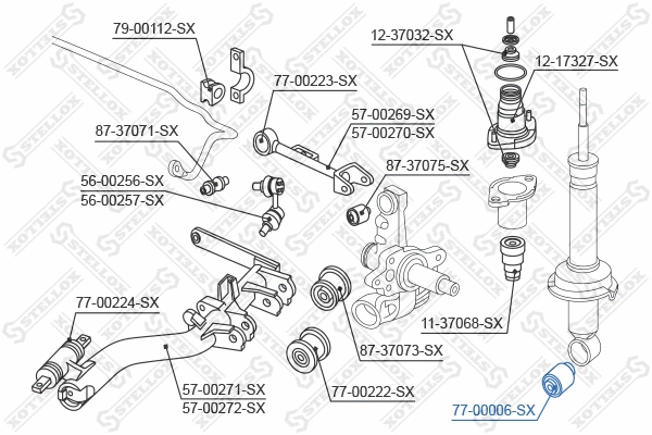 Douille, amortisseur STELLOX 77-00006-SX