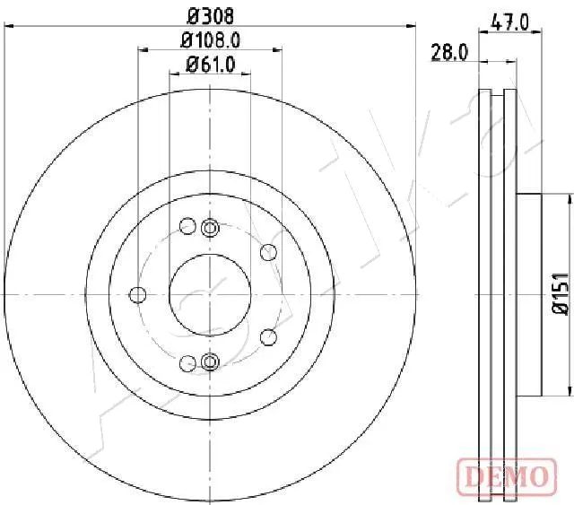 Disque de frein ASHIKA 60-00-0703C