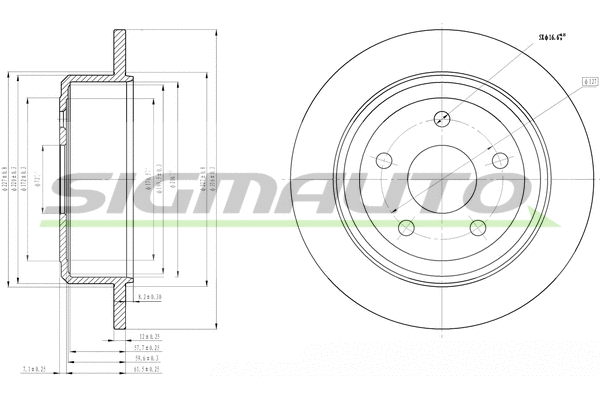 Disque de frein SIGMAUTO DBB958S