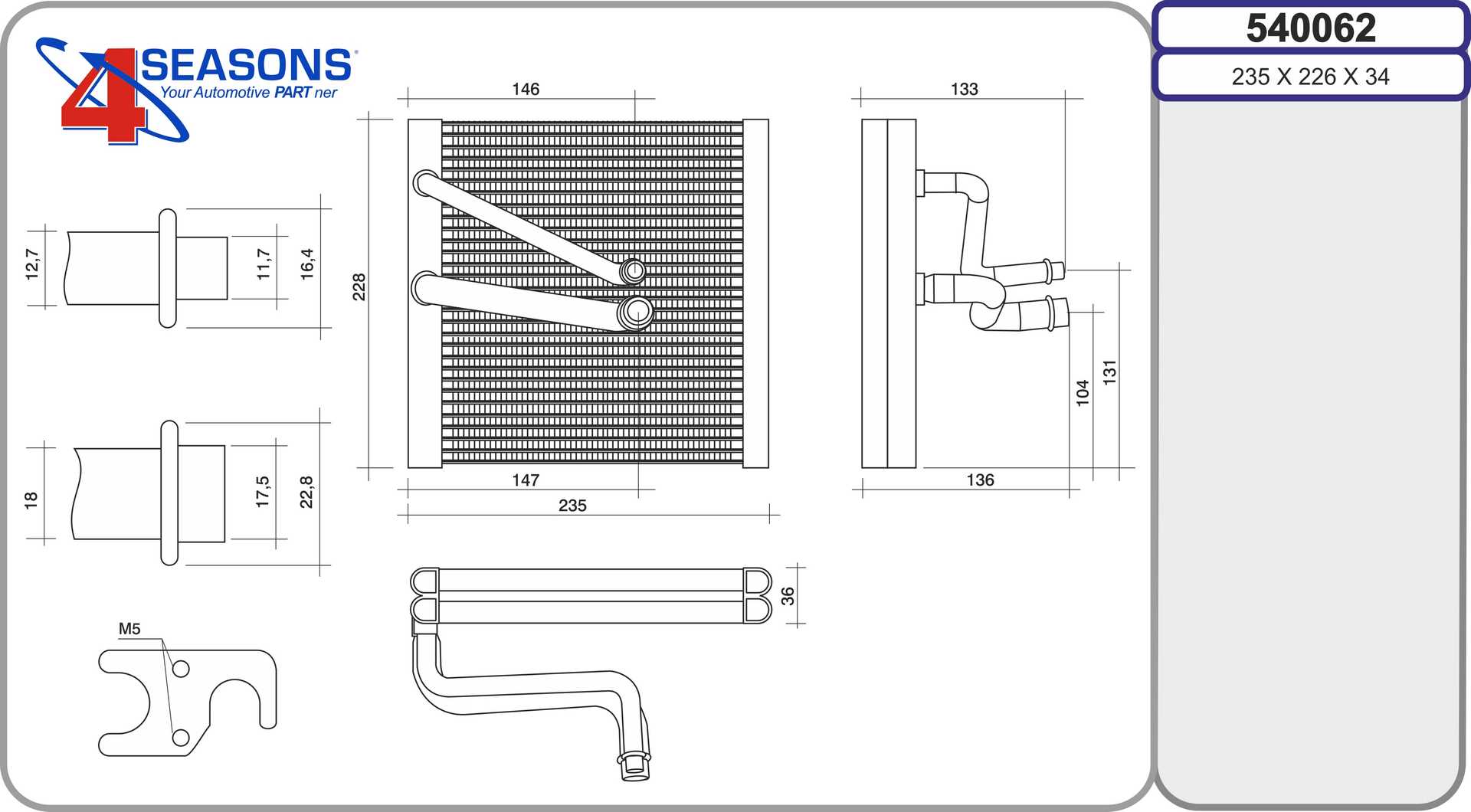 Évaporateur climatisation AHE 540062