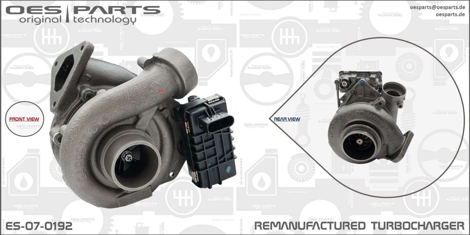 Turbocompresseur, suralimentation OES PARTS ES-07-0192