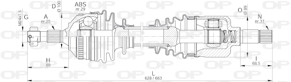 Arbre de transmission OPEN PARTS DRS6226.00