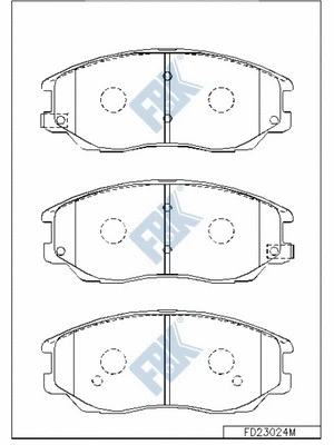 Kit de plaquettes de frein, frein à disque FBK FD23024M
