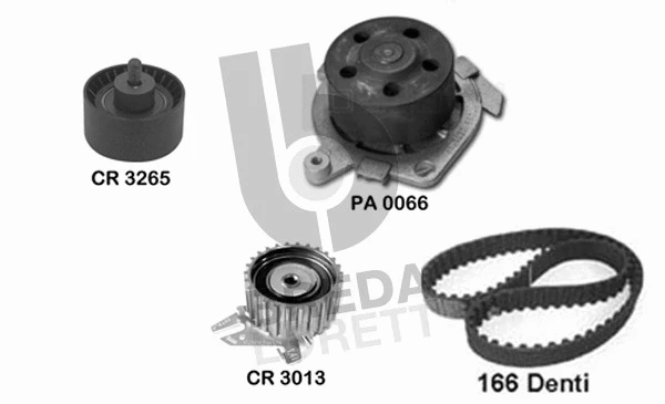 Pompe à eau + kit de courroie crantée BREDA LORETT KPA0589A