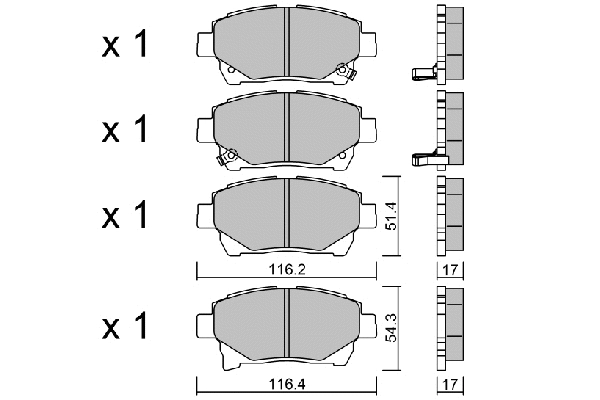 Kit de plaquettes de frein, frein à disque AISIN BPTO-1028