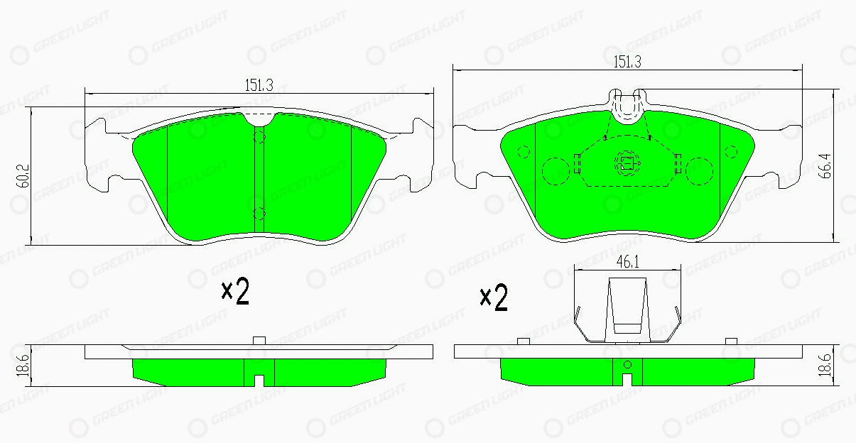 Kit de plaquettes de frein, frein à disque Automotive Adriado GLBP0073