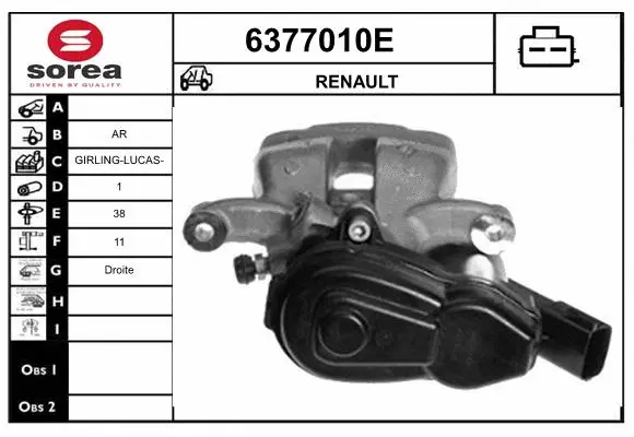 Étrier de frein STARTCAR 6377010E