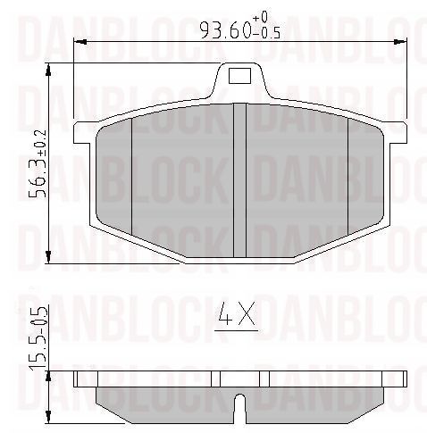 Kit de plaquettes de frein, frein à disque DANBLOCK DB 511007