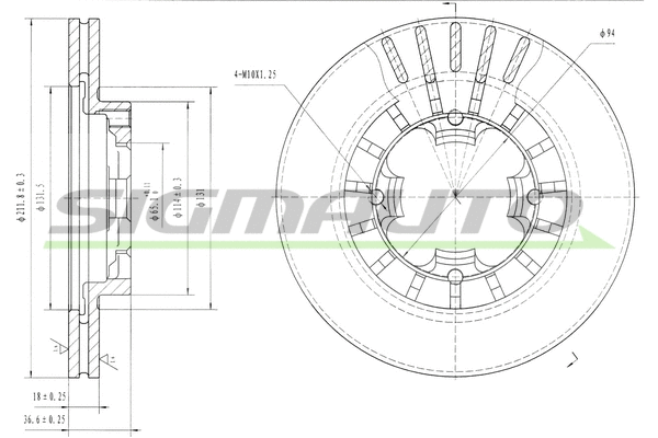 Disque de frein SIGMAUTO DBA399V