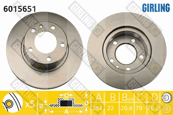 Disque de frein GIRLING 6015651