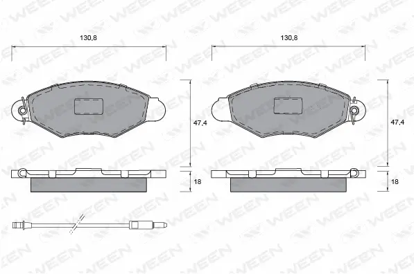 Kit de plaquettes de frein, frein à disque WEEN 151-1335